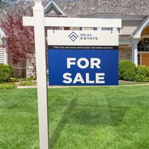 Double Sided Real Estate Signs with Grommets on 3mm PVC With Posts