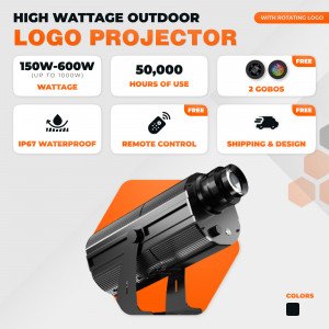 HIGH WATTAGE OUTDOOR GOBO LOGO PROJECTOR WITH LED LIGHTS