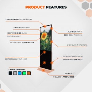Free Standing Digital Signage with Capacitive Touchscreen